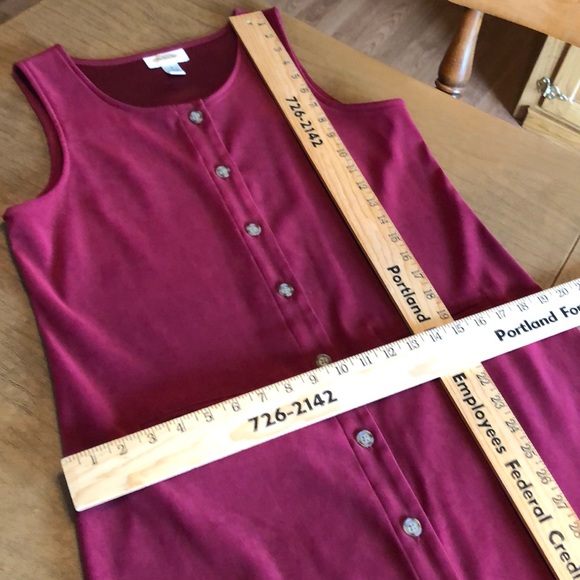 TALBOTS Petites 8P Red Sleeveless Jumper Dress - Picture 7 of 8